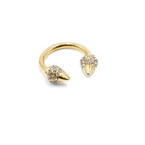 RETAIL $35 Kinsley Armelle Spike Collection Gold Bling Ring*18K Gold Ion Plated